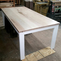 Sedona Table - Maple table top with base and apron in white finish