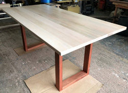 Sedona Table - Maple table top with mahogany square base