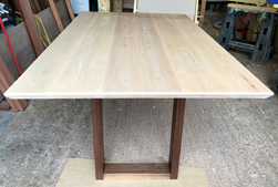 Sedona Table - Maple table top with bevel cut and walnut base