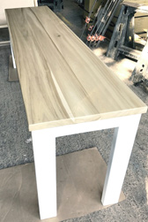 Cleveland Table - Long and narrow poplar table top with white base and apron