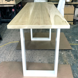 Cleveland Table - Counter height poplar table with white base