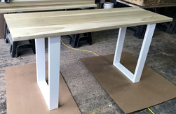 Cleveland Table - Counter height poplar table with white base