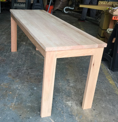 Clemson Table - Red oak table and base with clear finish