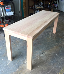 Clemson Table - Red oak table and base with clear finish