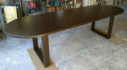 Springfield Table - Oval black walnut finish table and base