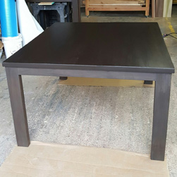 Bronx Table - Square table in black walnut finish