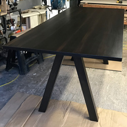 Bronx Table - Dining table and base in black walnut finish