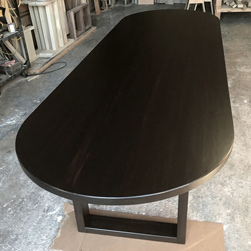 Rome Table - Large oval conference table and base in black walnut finish