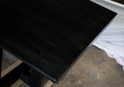 Jefferson Table - Black finished table top with bevel edge cut