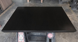 Jefferson Table - Black finish table top with bevel cut on the underside
