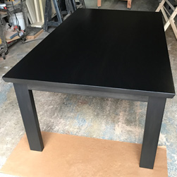 Jefferson Table - Black finish table and base with bevel cut