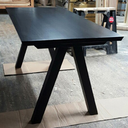 Jefferson Table - Small black finish table top and base for a writing desk