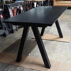 Jefferson Table - Small black finish table top and base for a writing desk