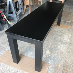 Aspen Table - Black finish table with custom 4x4 Parson base