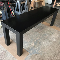 Aspen Table - Black finish table with custom 4x4 Parson base
