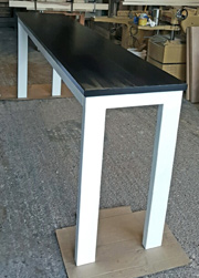 Aspen Table - Bar height black finish table top with white base