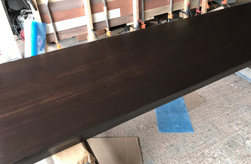 Boston Table - Long and narrow bronze walnut finish table top