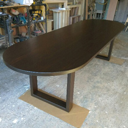 Springfield Table - Large oval table and base in bronze walnut finish
