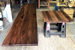 Victoria Table - Two walnut table tops going to a custom home in Florida