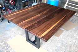 Victoria Table - Walnut table top on black base