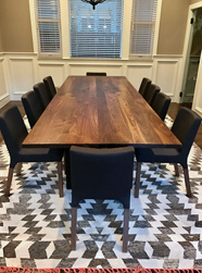 Victoria Table - Walnut table in a customer's dining area