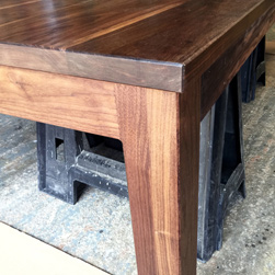 Victoria Table - Large walnut table with custom 4x4 Parson legs