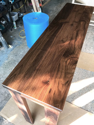 Victoria Table - Tall bar height walnut table and base