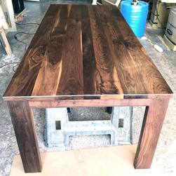Victoria Table - Walnut table and base with beautiful wood grain characters 