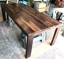 Victoria Table - Walnut table and base with beautiful wood grain characters