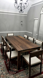 Victoria Table - Another beautiful walnut table set with upholstered chairs