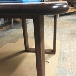 Victoria Table - Walnut table and base with optional bullnose edges
