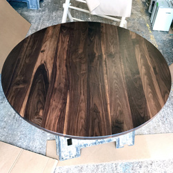 Katy Table - 60 inch wide round walnut table top