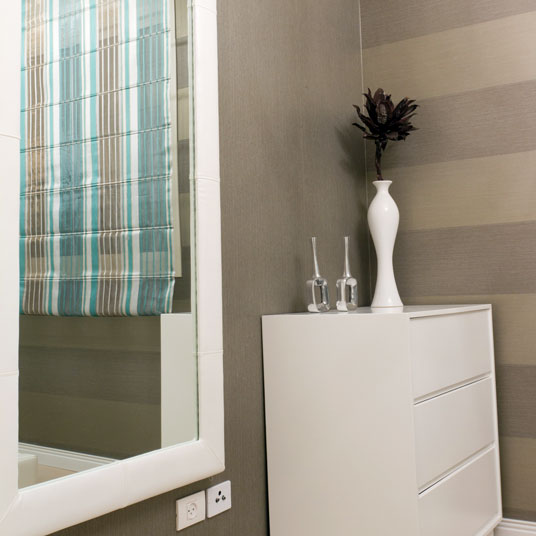 Large custom white framed mirror