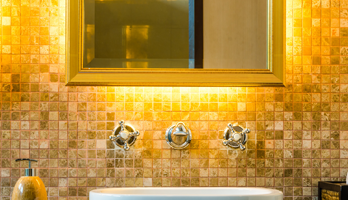 Large gold frame custom framed mirror