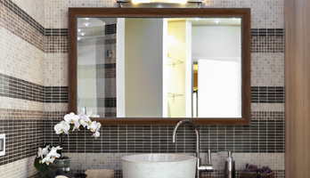 Custom framed mirror with wood frames