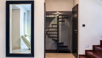 Custom mirror for entrance entry hallway with black gold frame