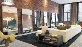 Floor mirror for loft bedroom