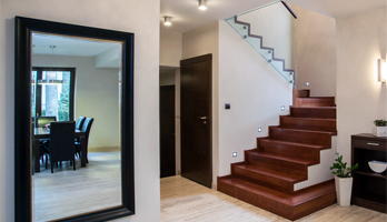 Mirror for living room entrance entry hallway with black gold frame