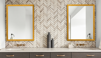 Matching pair of gold framed mirrors