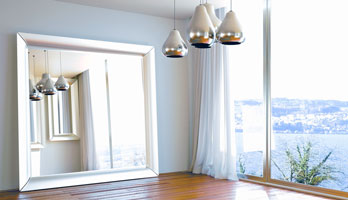 Oversize custom framed floor mirror