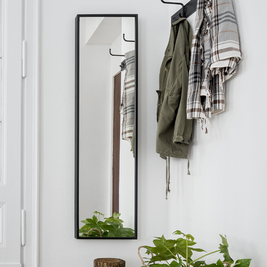 Custom framed mirror with black frame