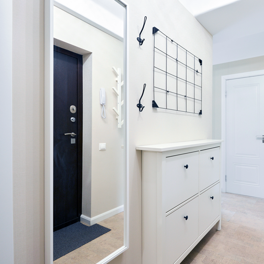 Thin white frame for custom size mirror