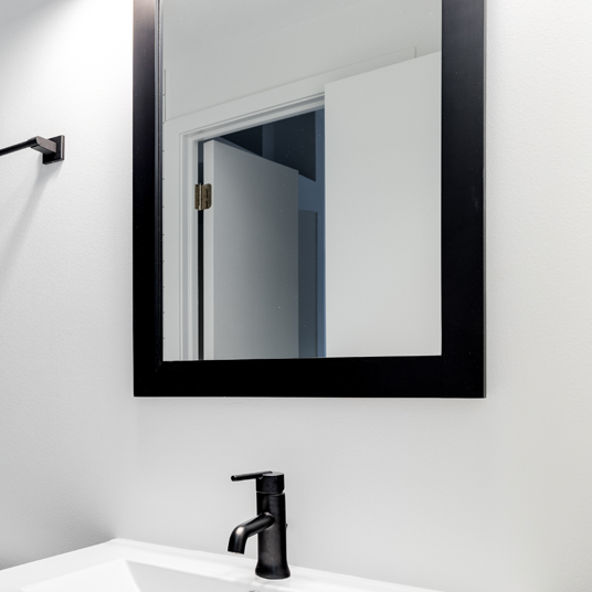 Custom mirrors with black frames