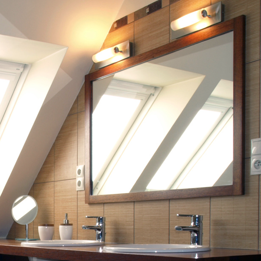 Custom framed mirrors with espresso wood frame