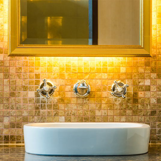 Large gold frame custom size mirror