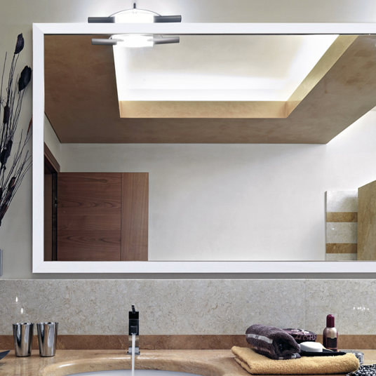 Large white framed mirror