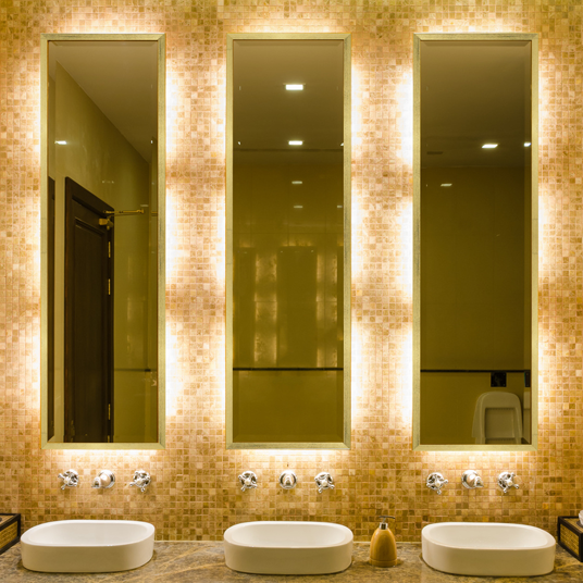 Matching gold frame mirrors