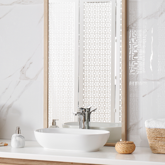 Oak and maple wood frame for bathroom mirror