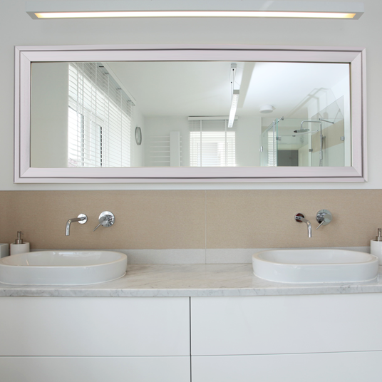 Stainless chrome silver framed mirror for bathroom