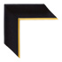 scoop black linen canvas with gold lip mirror frame